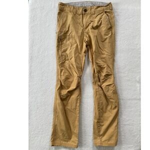 Quechua Hiking Pants Mens 32x34 Brown Cotton Canvas Cargo Articulated Knee